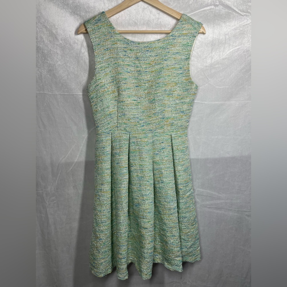 Paper Crown Anthropologie Green Tweed Dress Sz S - Picture 3 of 7